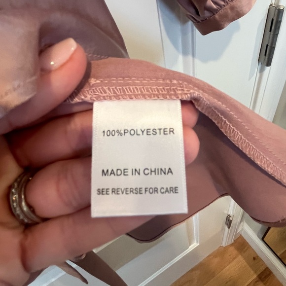 Lucy Paris - Adonia Satin Long Sleeve Mini Wrap Dress - Dusty Rose - XS - NWOT - Picture 12 of 16